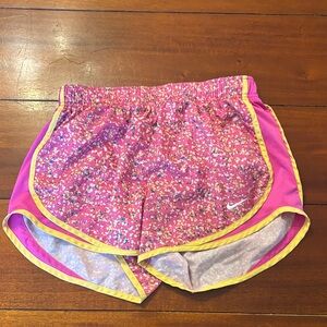 Nike Pink and Yellow Running Shorts